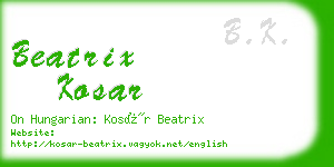 beatrix kosar business card